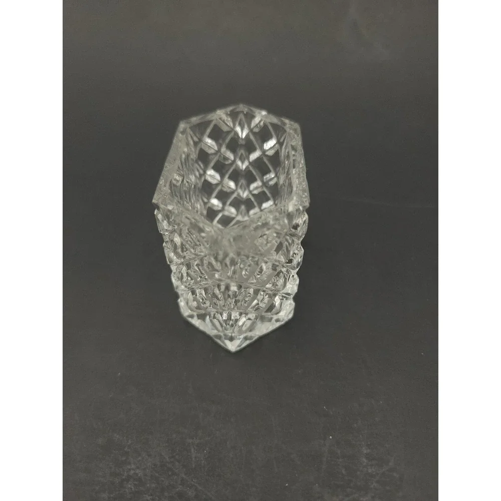 Vtg Set Of 4 Diamond Pattern Small Ashtrays Or Salt Cellars W/ Toothpick Holder‎